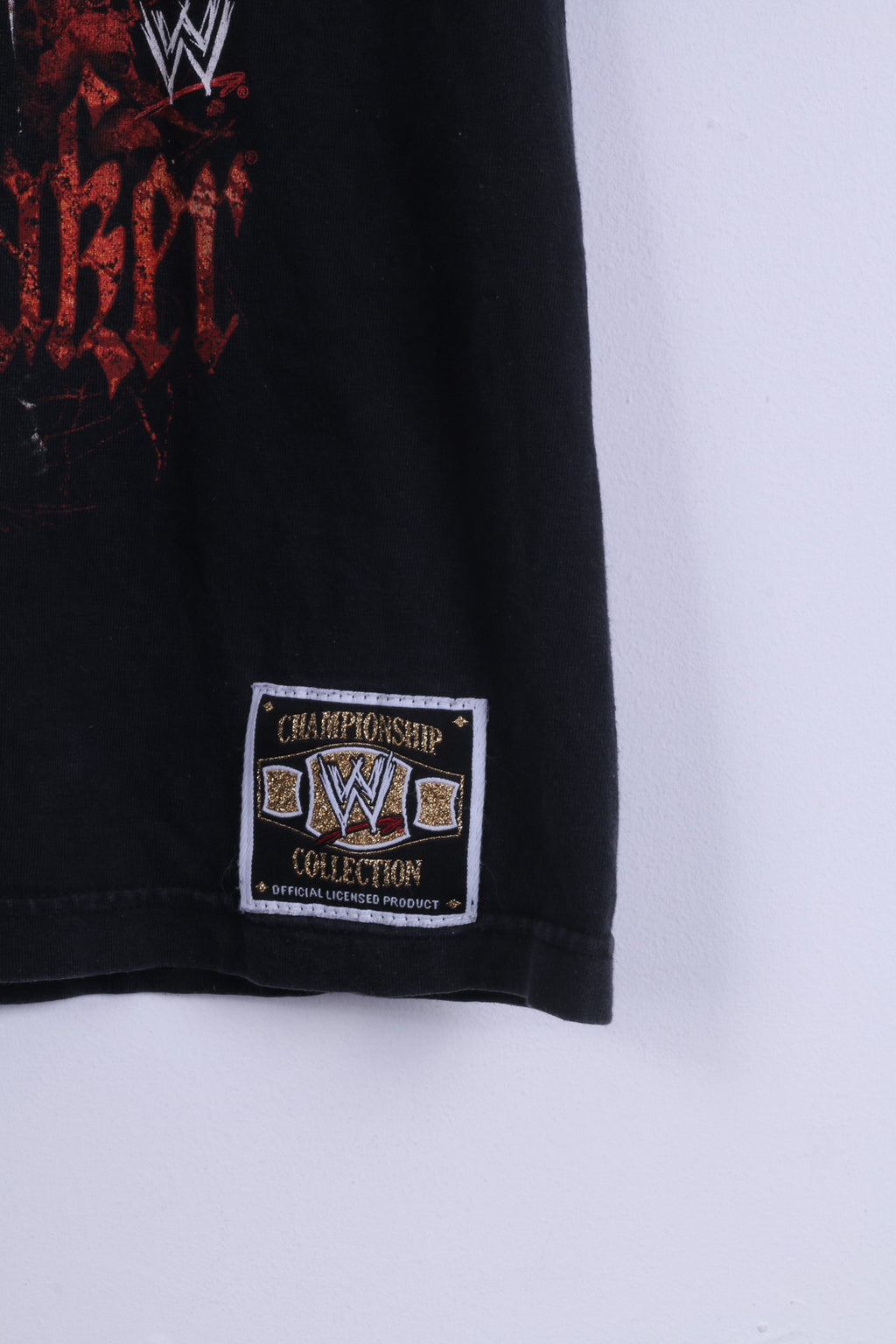 Fifth Sun Mens L (XS) T- Shirt Black Cotton World Wrestling Licensed Product