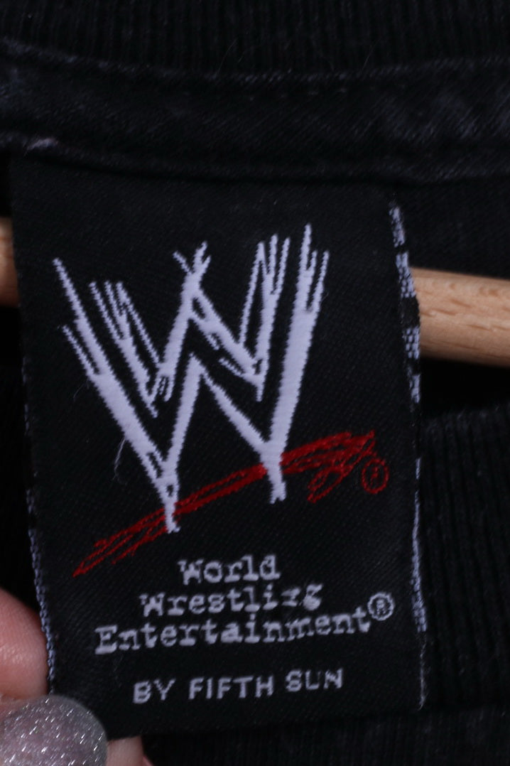 Fifth Sun Mens L (XS) T- Shirt Black Cotton World Wrestling Licensed Product