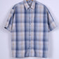 Angelo Litrico C&A Mens 45/46 XXL Casual Shirt Blue Chekered Cotton