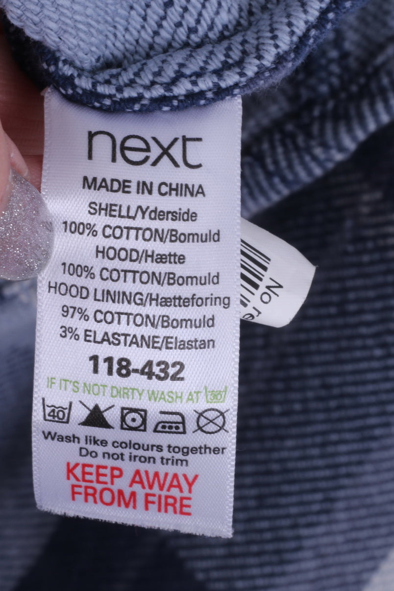 NEXT Chemise décontractée pour homme en coton bleu à manches longues et capuche à carreaux