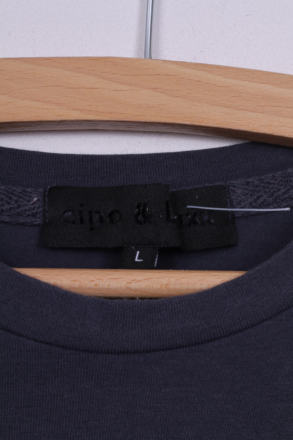 Cipo&amp;Baxx T-shirt graphique L pour femmes, col rond, gris, Rock Is Back, haut d'été en coton 