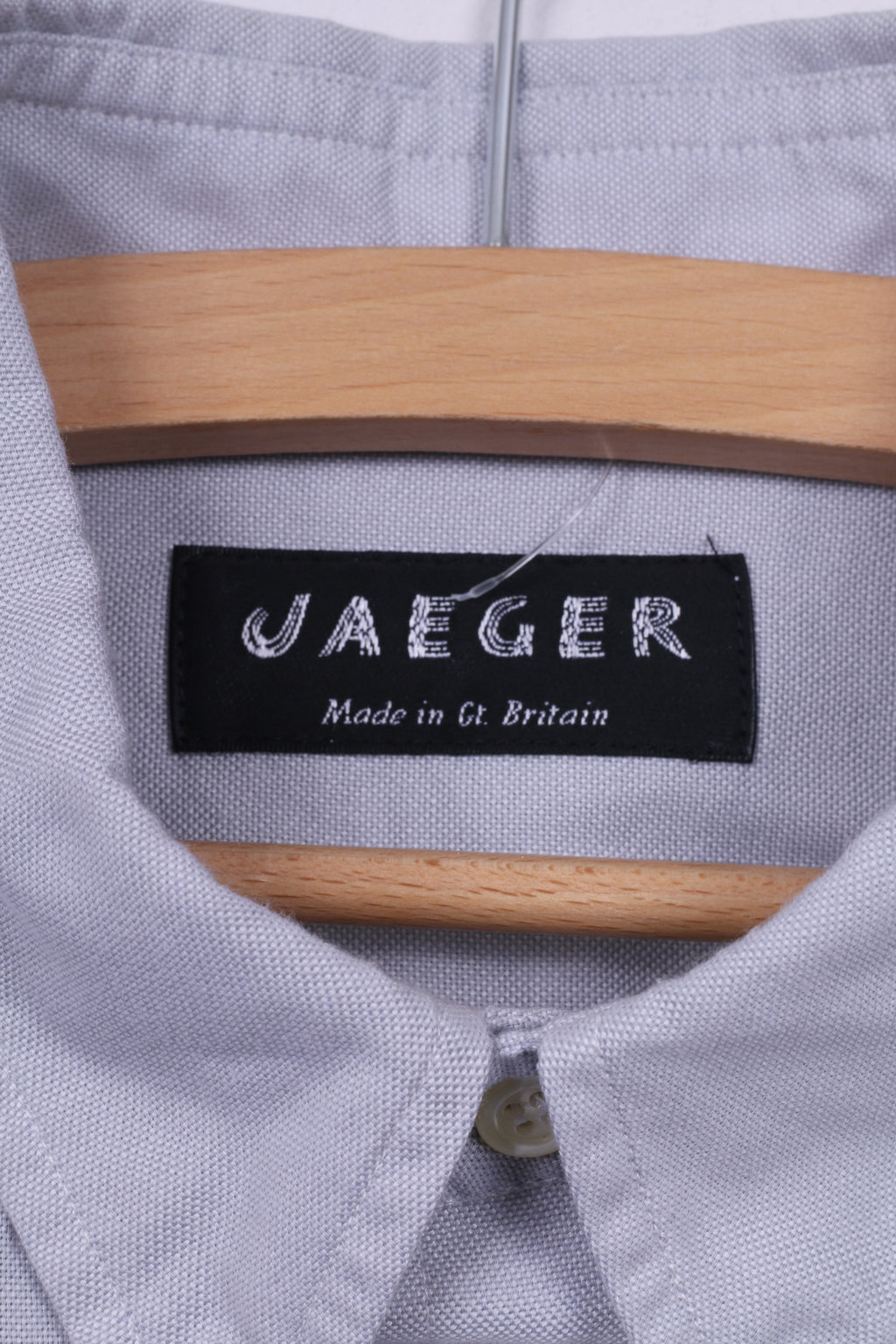 Jaeger Chemise décontractée pour homme Bleu Col boutonné Manches longues 