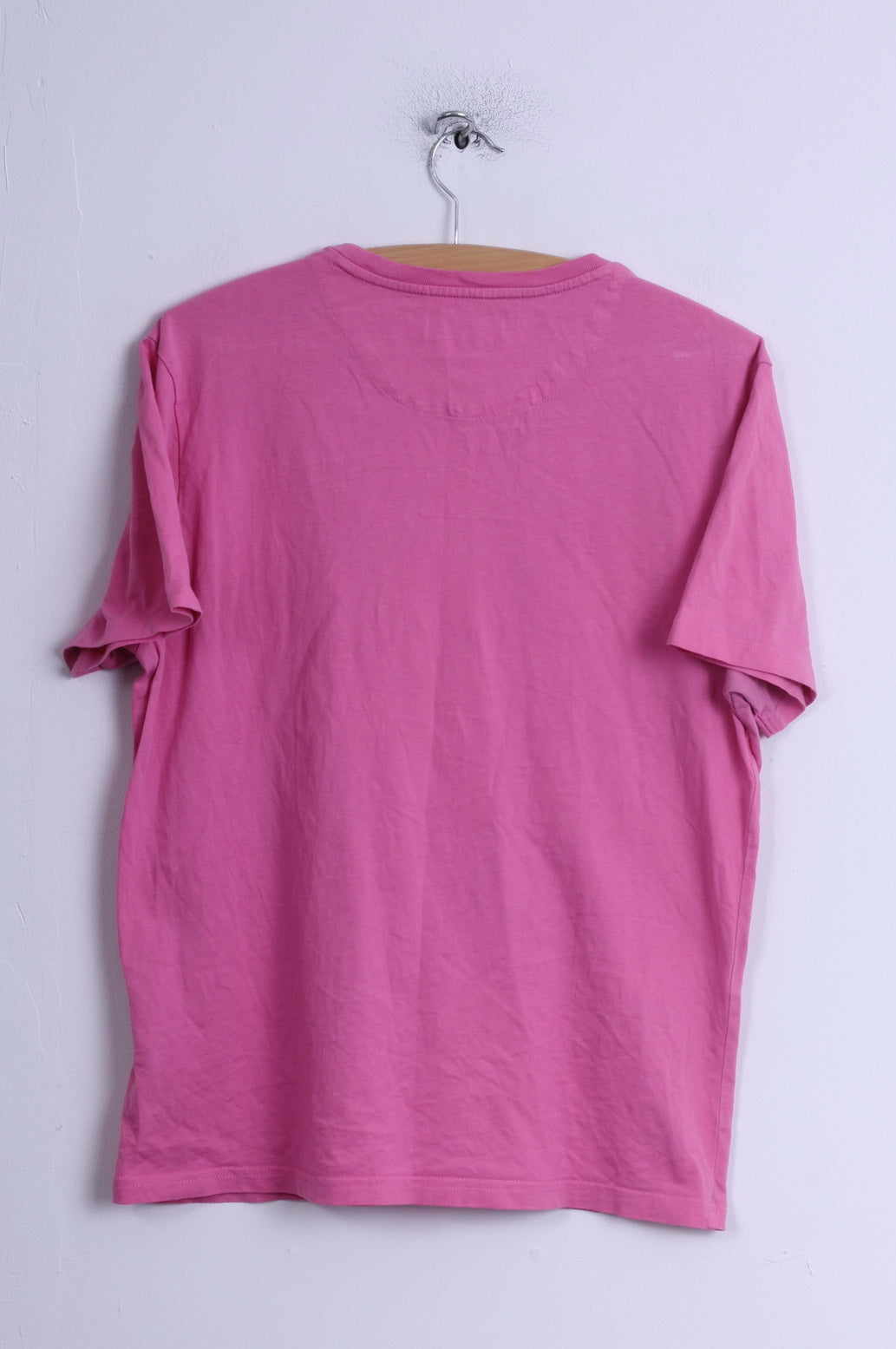 Lyle & Scott Womens L T- Shirt Pink Cotton Crew Neck Casual Plain Top
