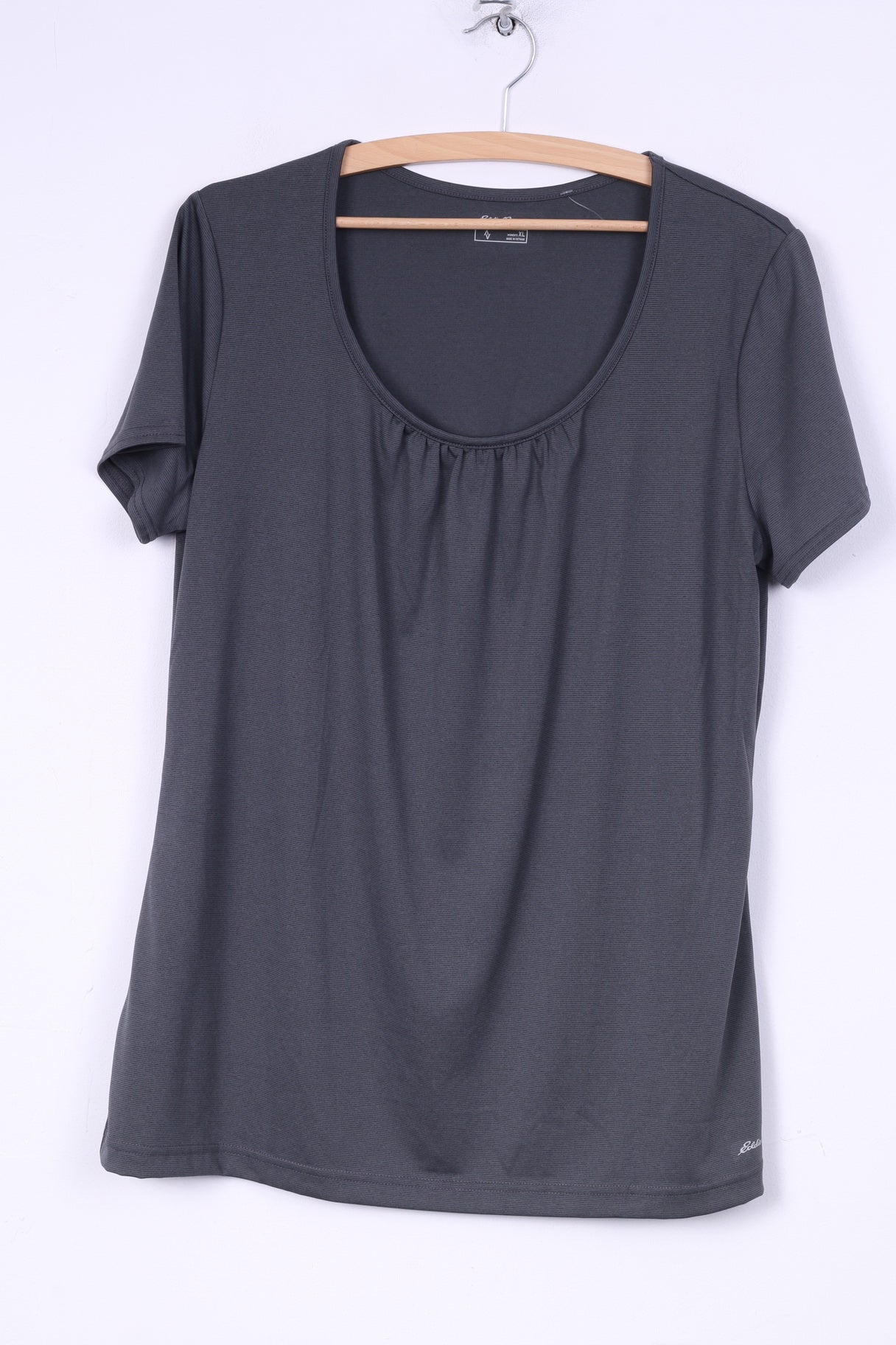 Eddie Bauer Chemise XL pour femme Gris Sccop Neck Rayé Freedry Top 