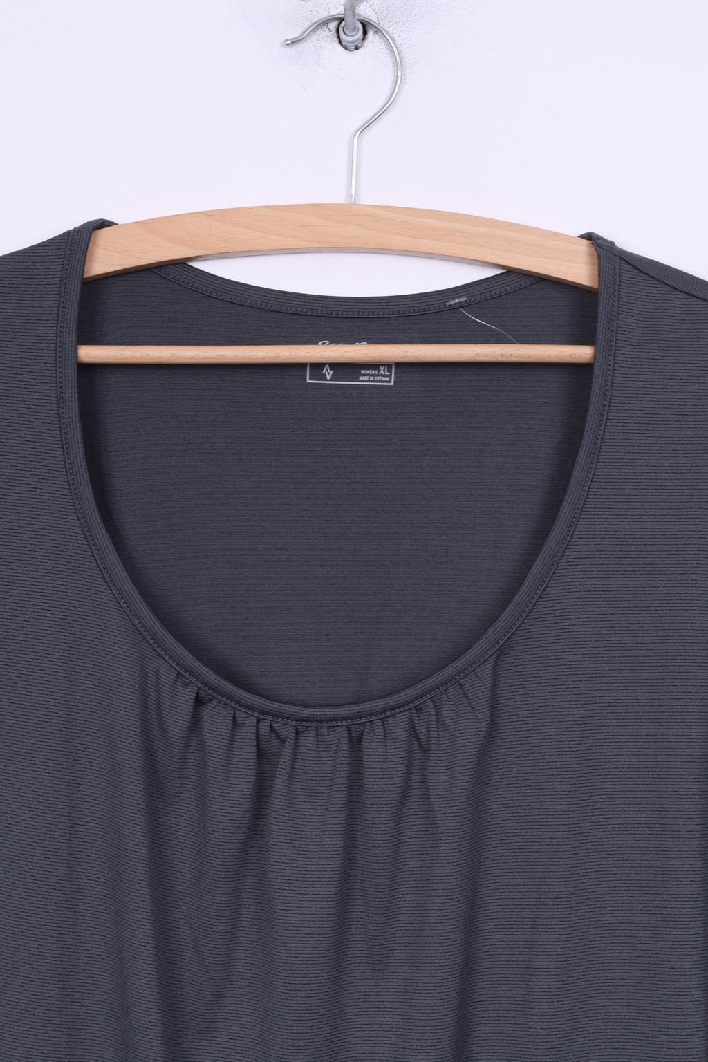 Eddie Bauer Chemise XL pour femme Gris Sccop Neck Rayé Freedry Top 