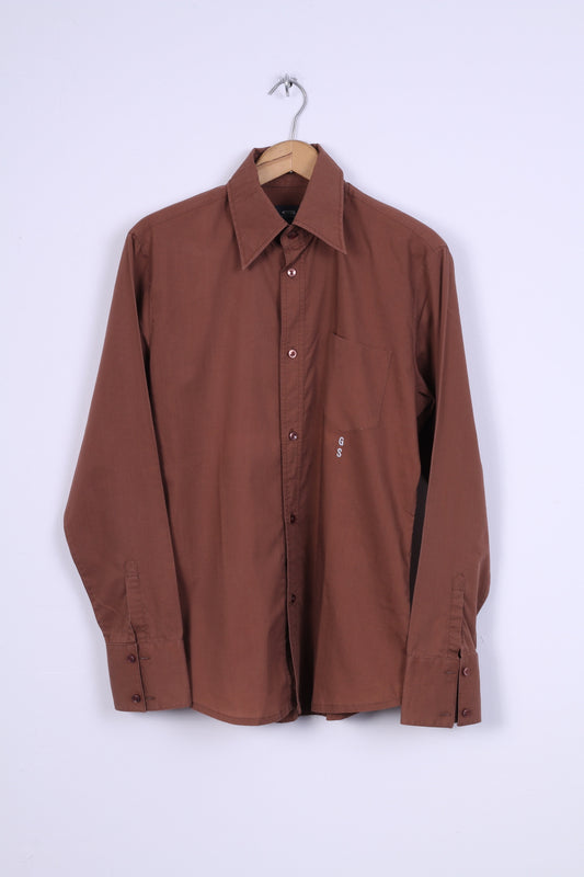 G-Star Mens XL (M) Casual Shirt Brown Long Sleeve