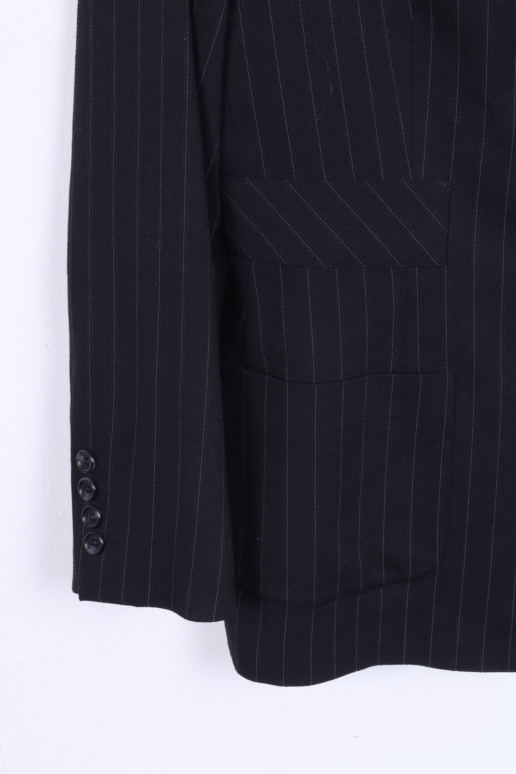 ANNE KLEIN Womens 14 XL Blazer Striped Black Single Breasted - RetrospectClothes