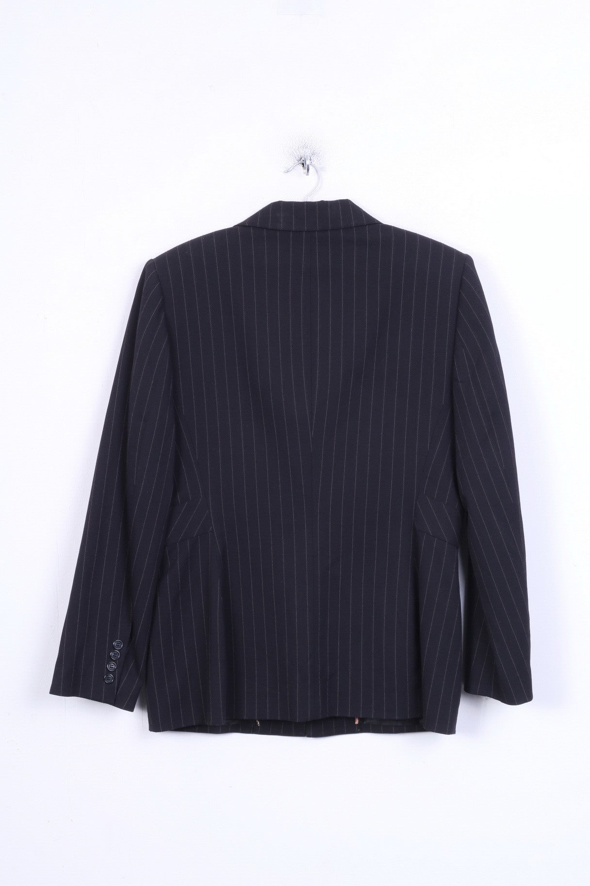 ANNE KLEIN Womens 14 XL Blazer Striped Black Single Breasted - RetrospectClothes