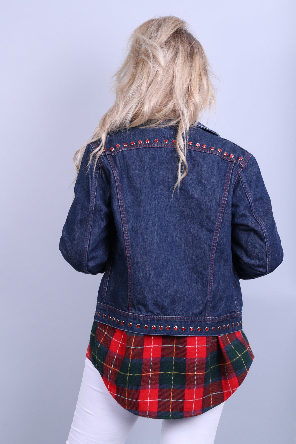 Lee Premium qualité femmes L (M) veste en jean bleu marine jean Slim coton haut détaillé