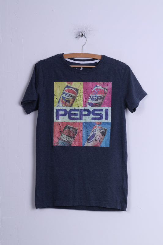 PEPSI T-shirt femme S bleu coton col rond PEPSI Graphic haut long