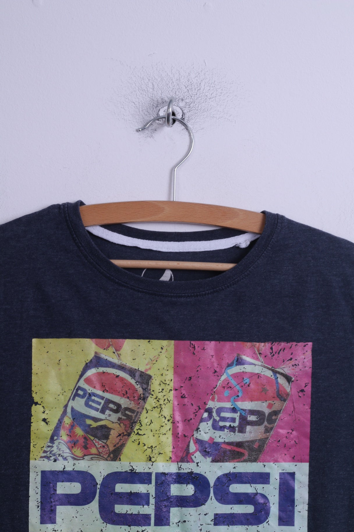 PEPSI T-shirt femme S bleu coton col rond PEPSI Graphic haut long