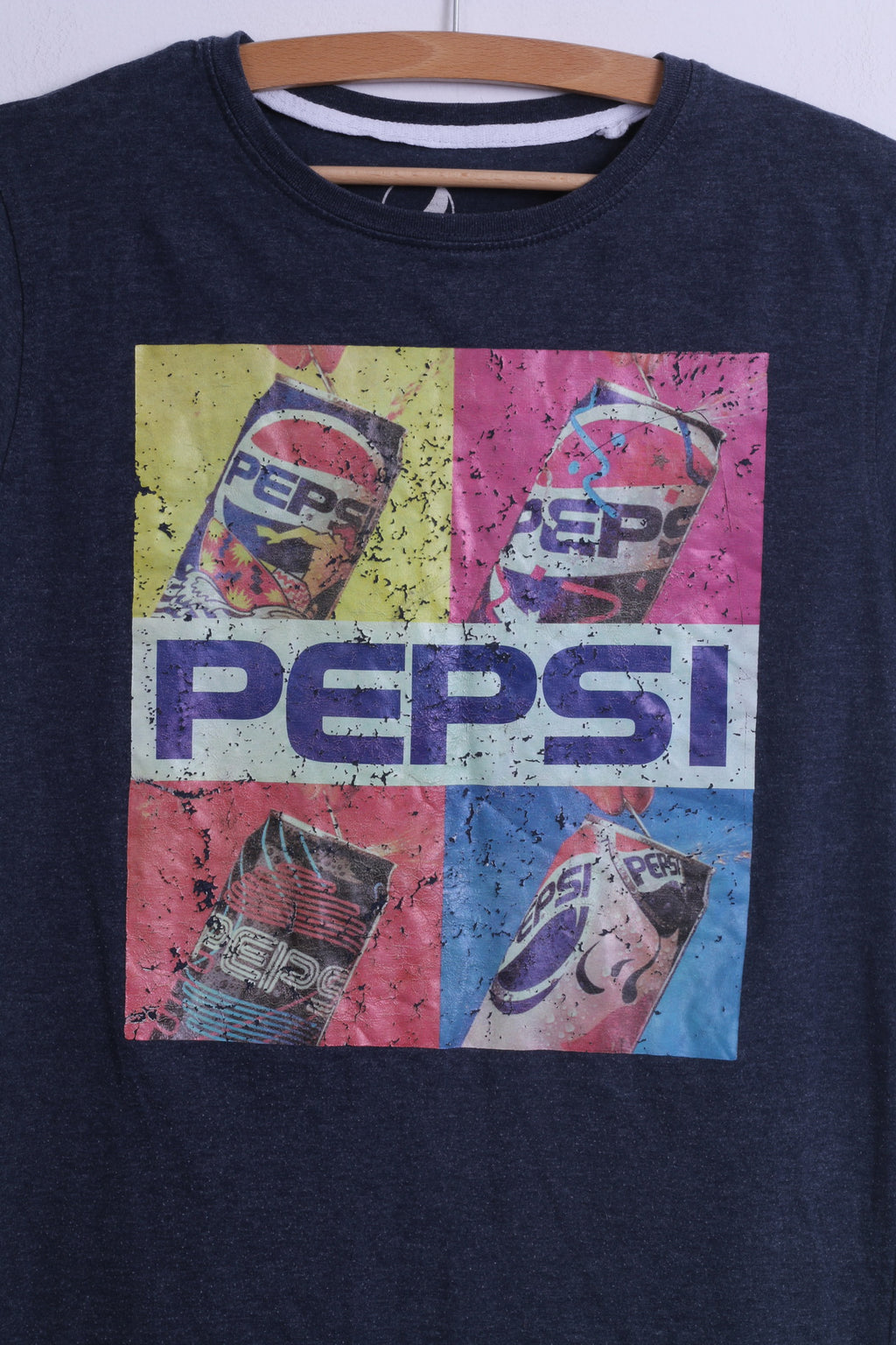 PEPSI T-shirt femme S bleu coton col rond PEPSI Graphic haut long