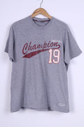 Champion Mens M T-Shirt Grey Cotton Graphic