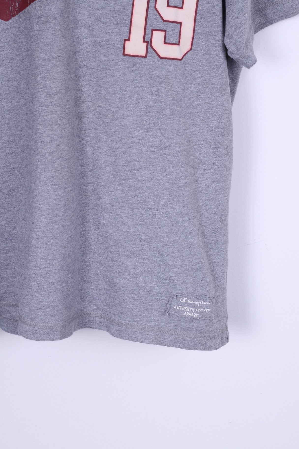 Champion Mens M T-Shirt Grey Cotton Graphic