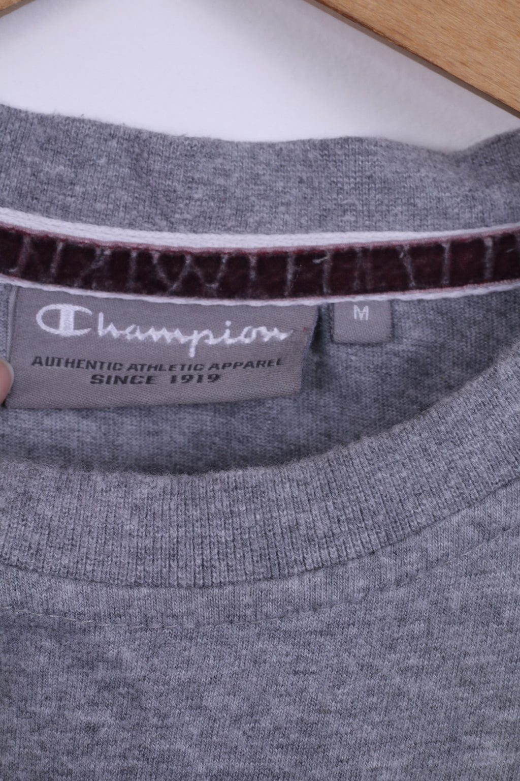 Champion Mens M T-Shirt Grey Cotton Graphic