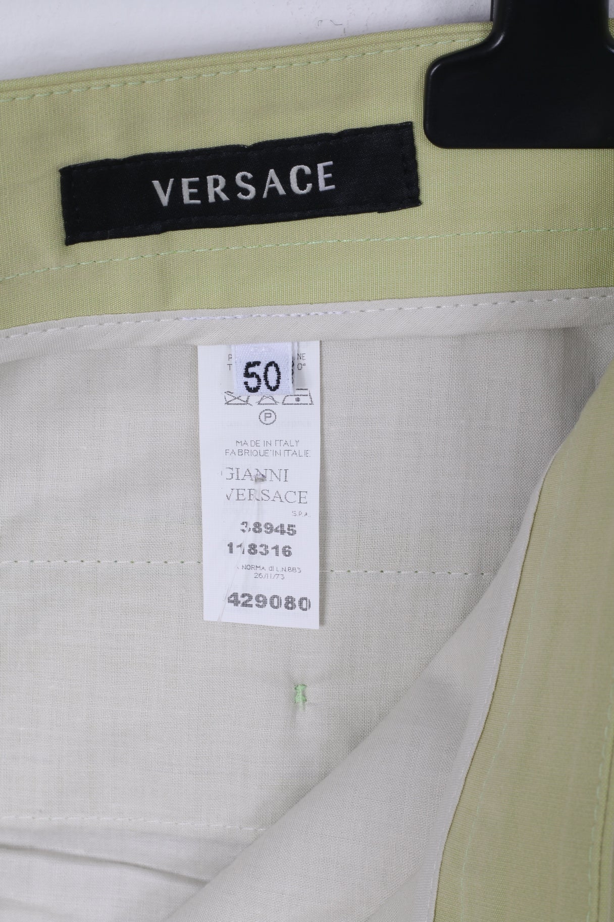 New Versace Mens 50 Trousers Olive Cotton Elegant Italy Gianni Pants