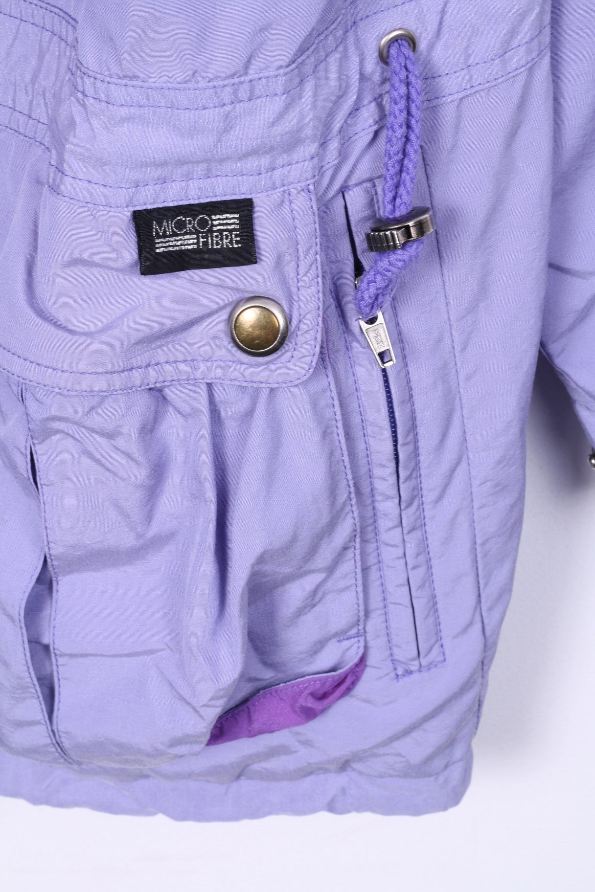 Vintage Womens 38 (XL) Jacket Lightweight Purple Full Zipper Nylon Waterproof