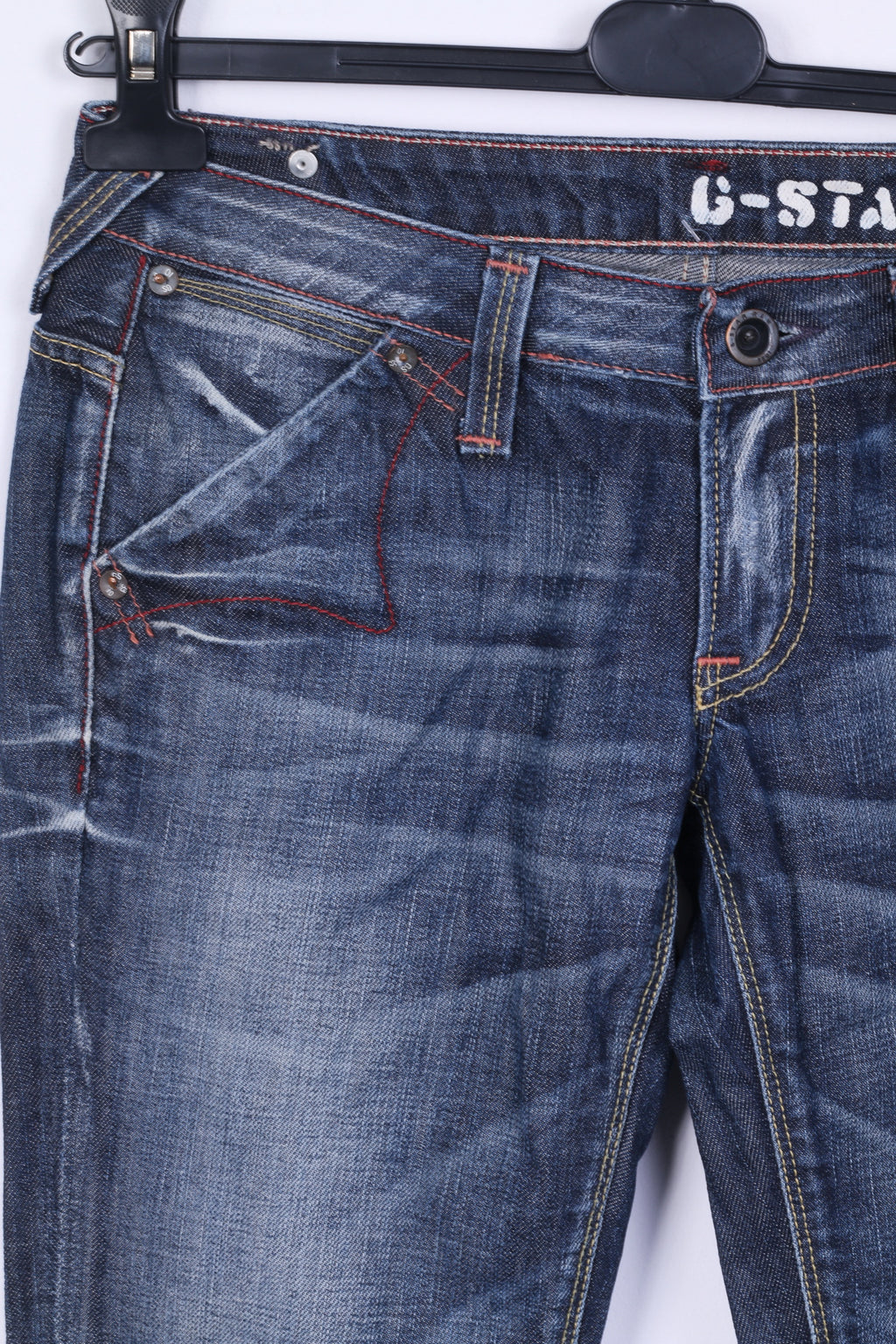 Pantaloni jeans G-STAR RAW da donna W30 L30 gamba dritta in cotone blu scuro Italia