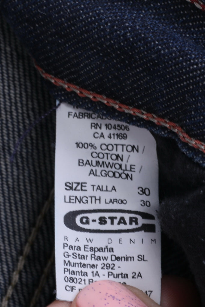 G-STAR RAW Pantalon en jean W30 L30 pour femme en coton bleu marine jambe droite Italie