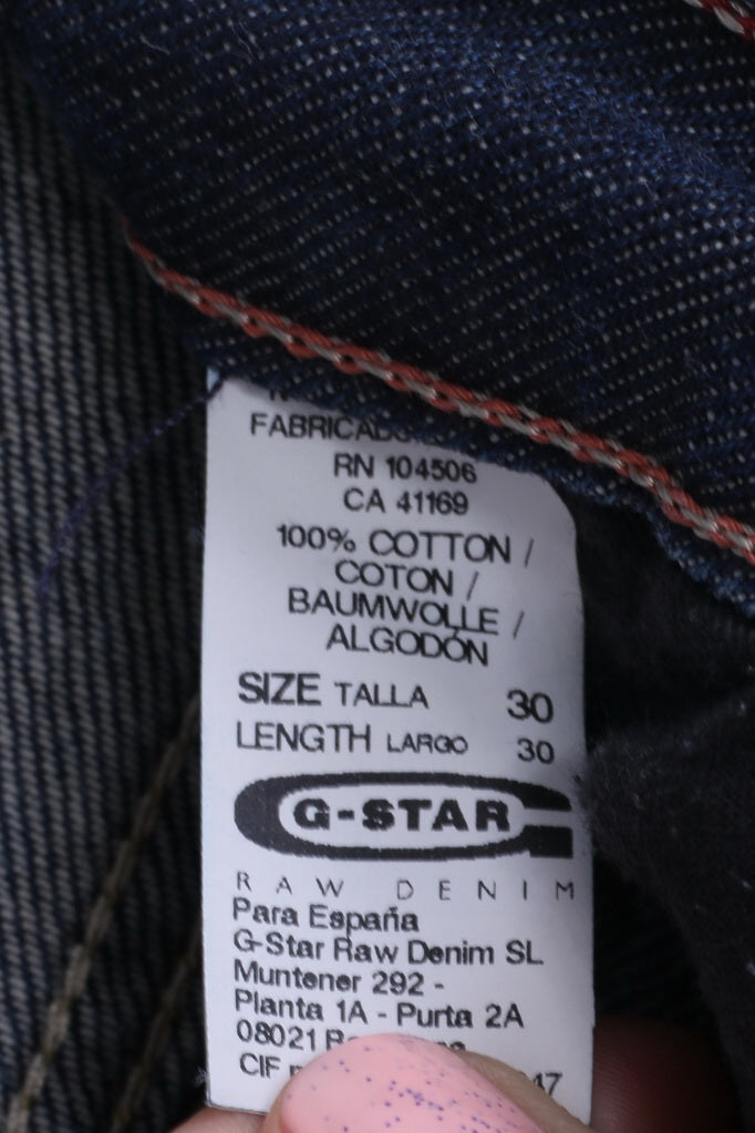 Pantaloni jeans G-STAR RAW da donna W30 L30 gamba dritta in cotone blu scuro Italia