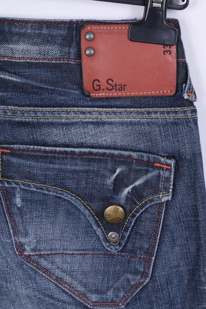 G-STAR RAW Pantalon en jean W30 L30 pour femme en coton bleu marine jambe droite Italie