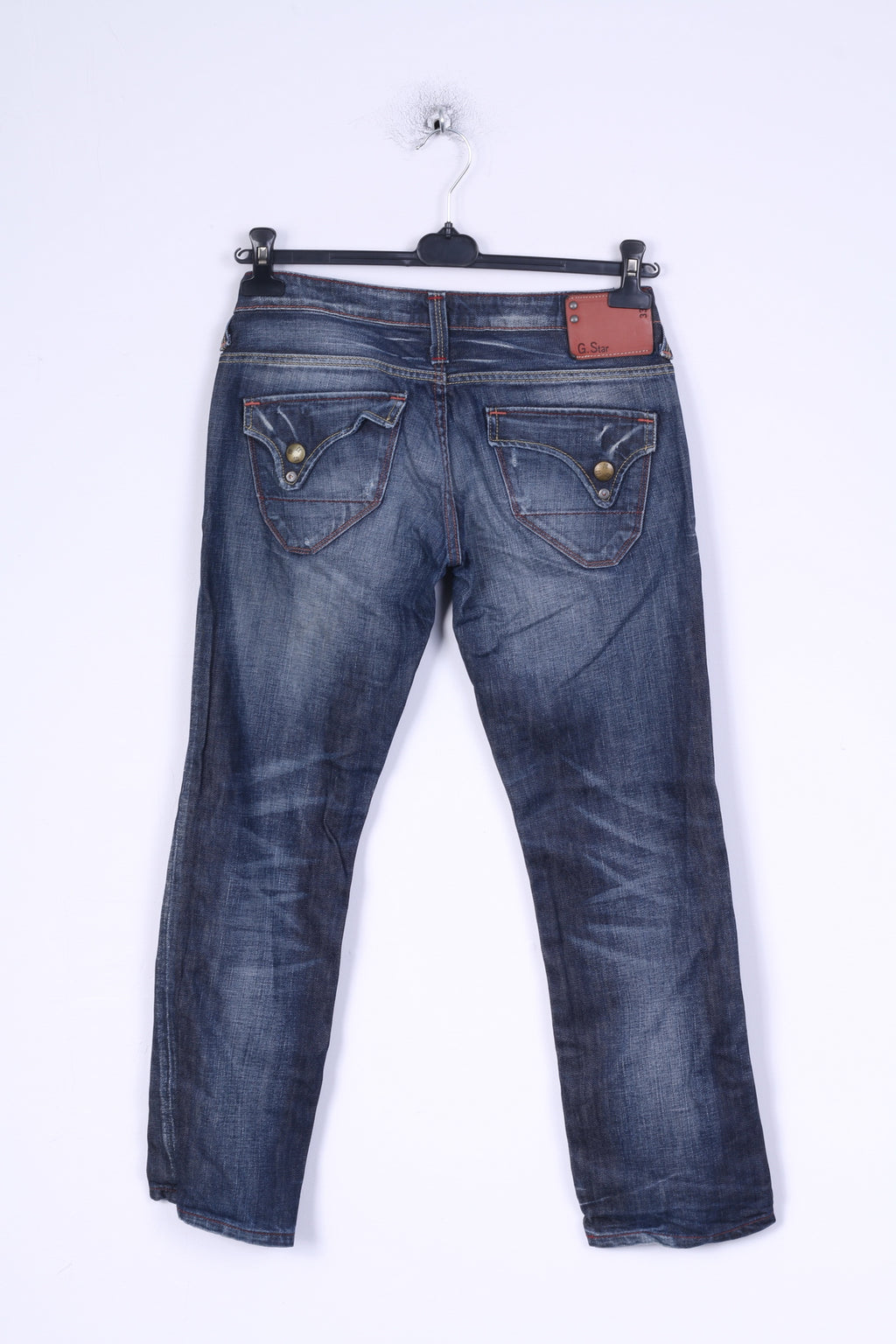 Pantaloni jeans G-STAR RAW da donna W30 L30 gamba dritta in cotone blu scuro Italia