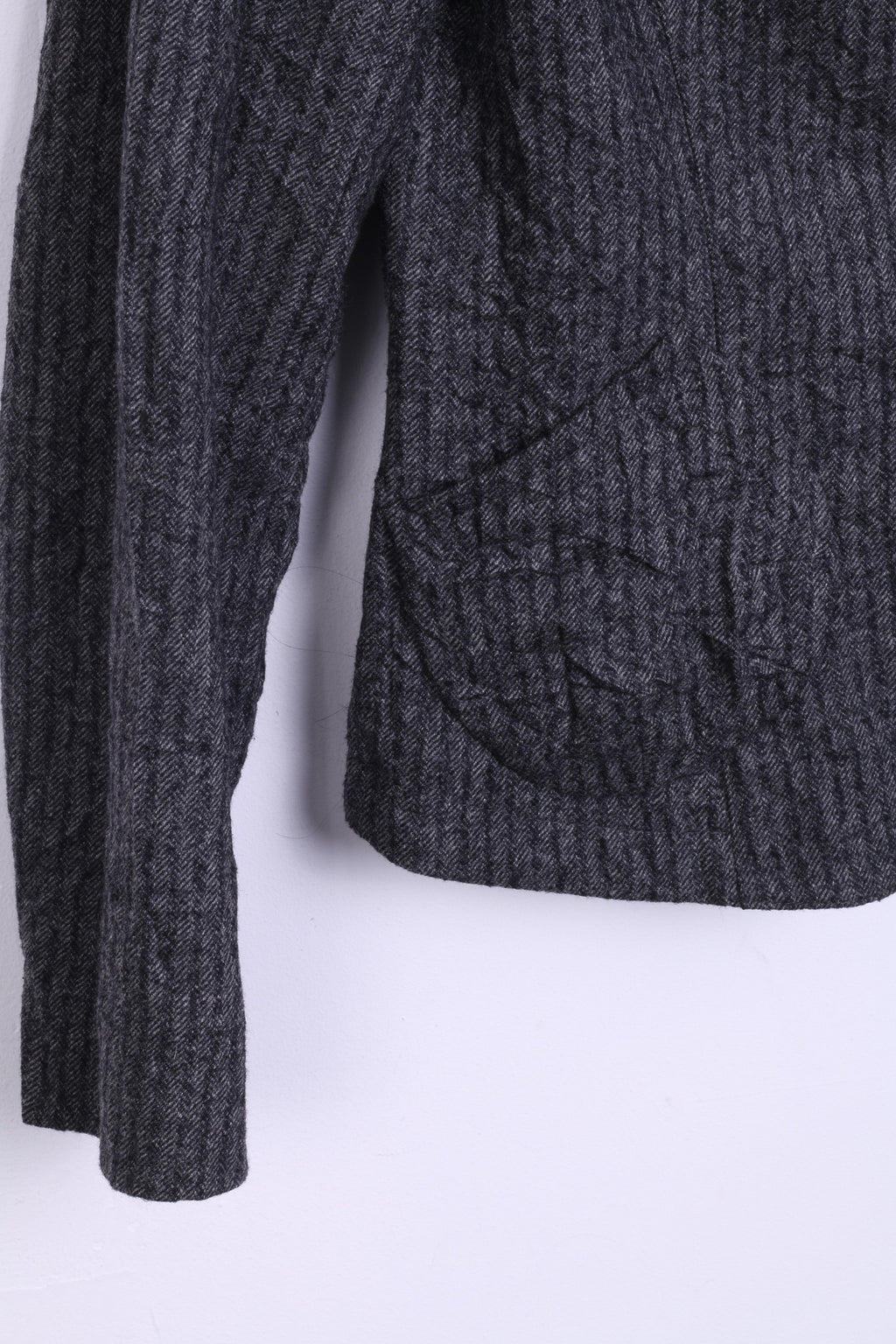 MARC AUREL Womens 38 M Jacket Blazer Striped Grey Wool - RetrospectClothes