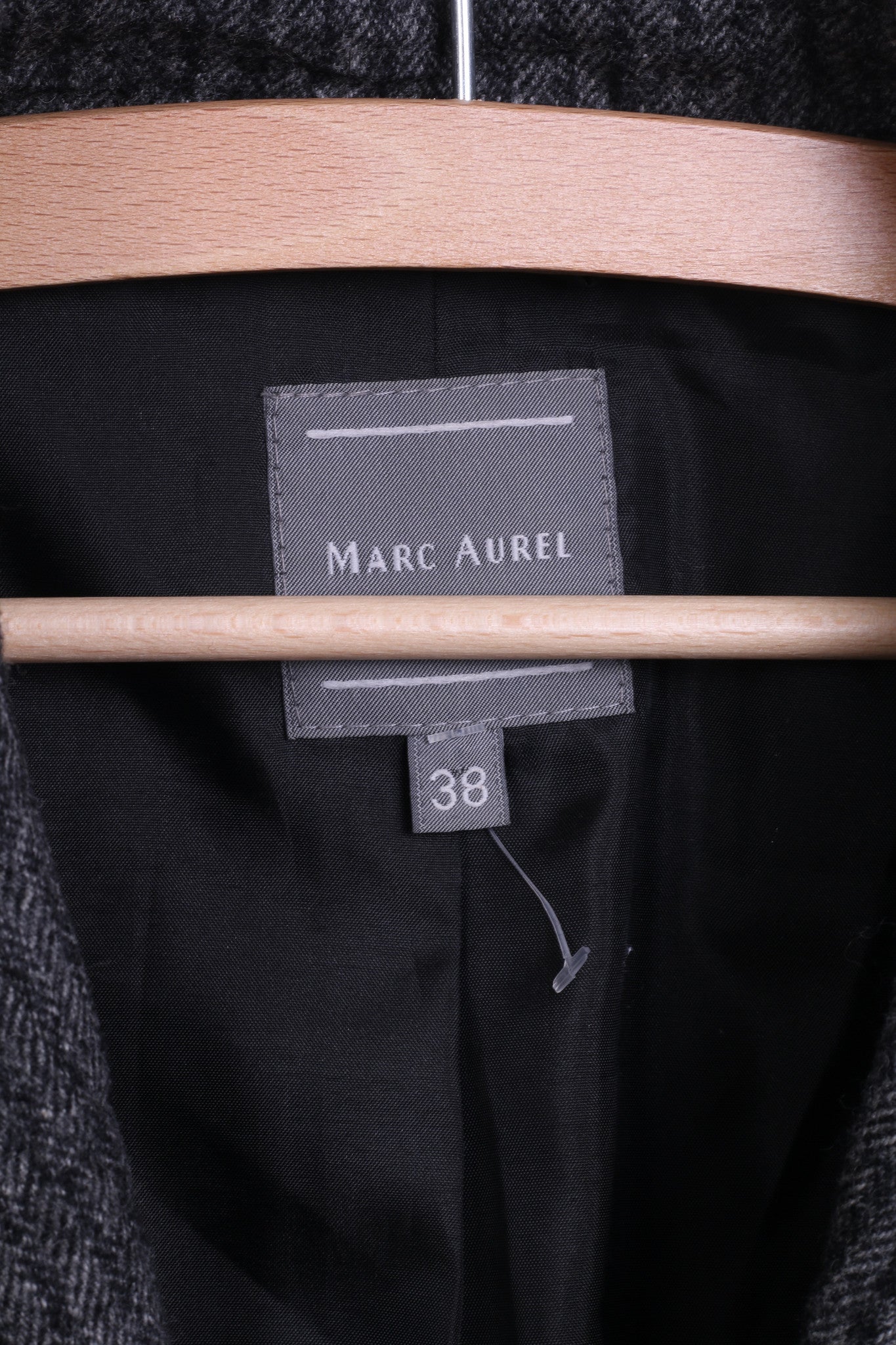 MARC AUREL Womens 38 M Jacket Blazer Striped Grey Wool - RetrospectClothes