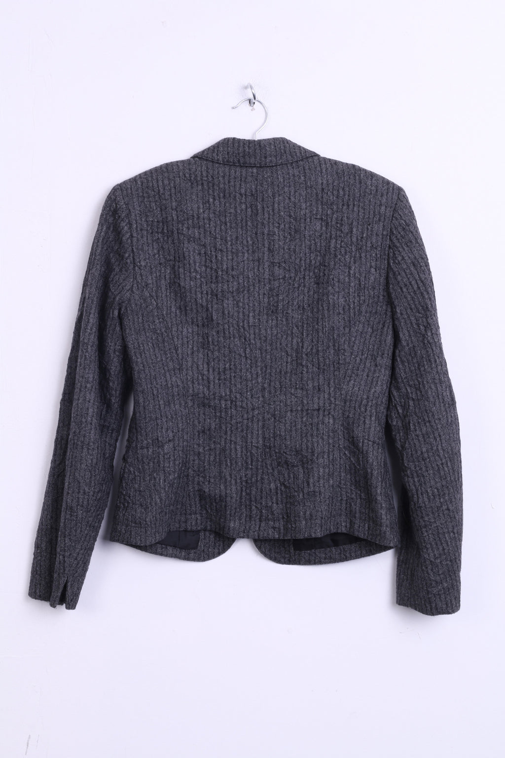 MARC AUREL Womens 38 M Jacket Blazer Striped Grey Wool - RetrospectClothes