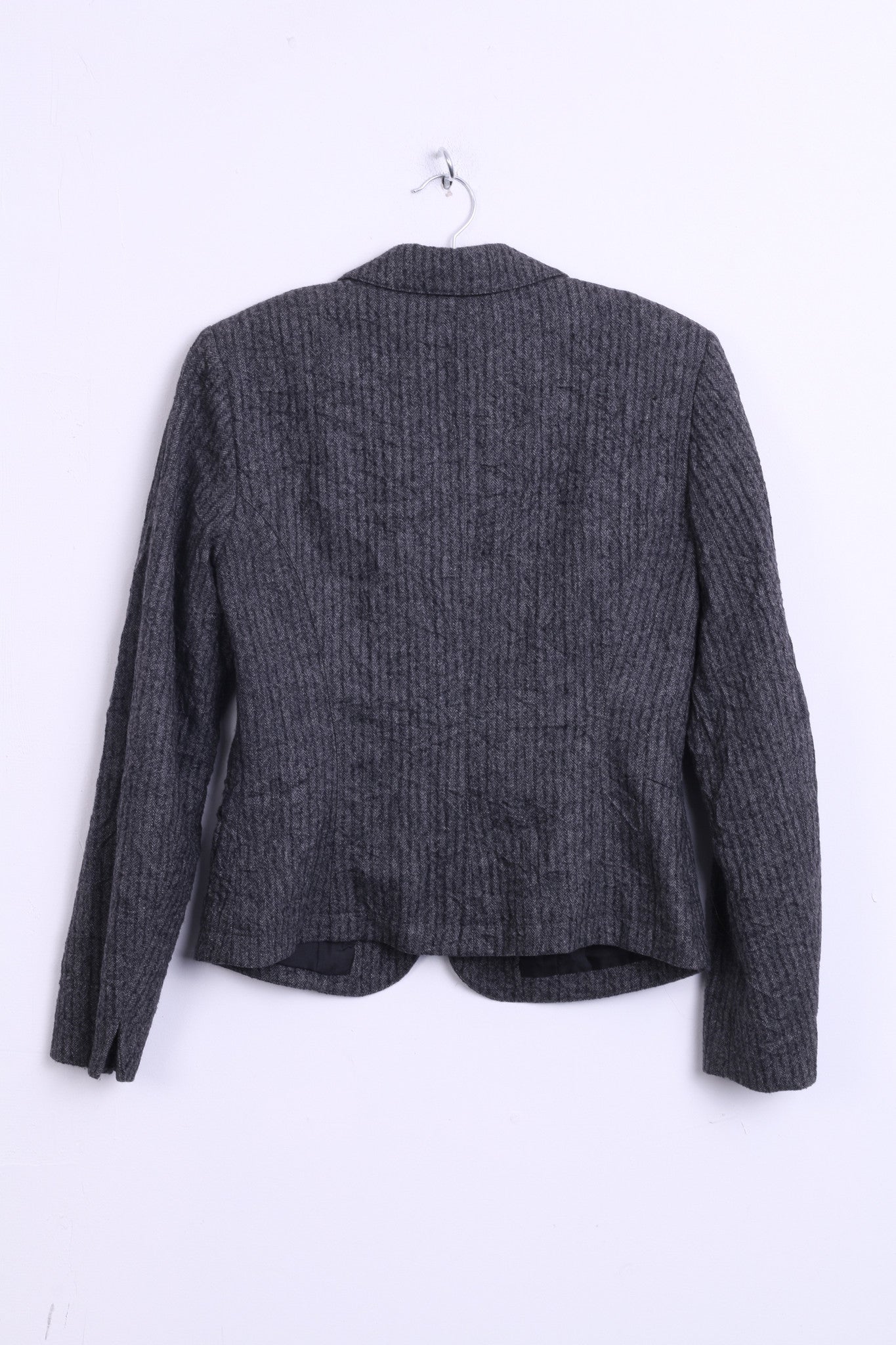 MARC AUREL Womens 38 M Jacket Blazer Striped Grey Wool - RetrospectClothes