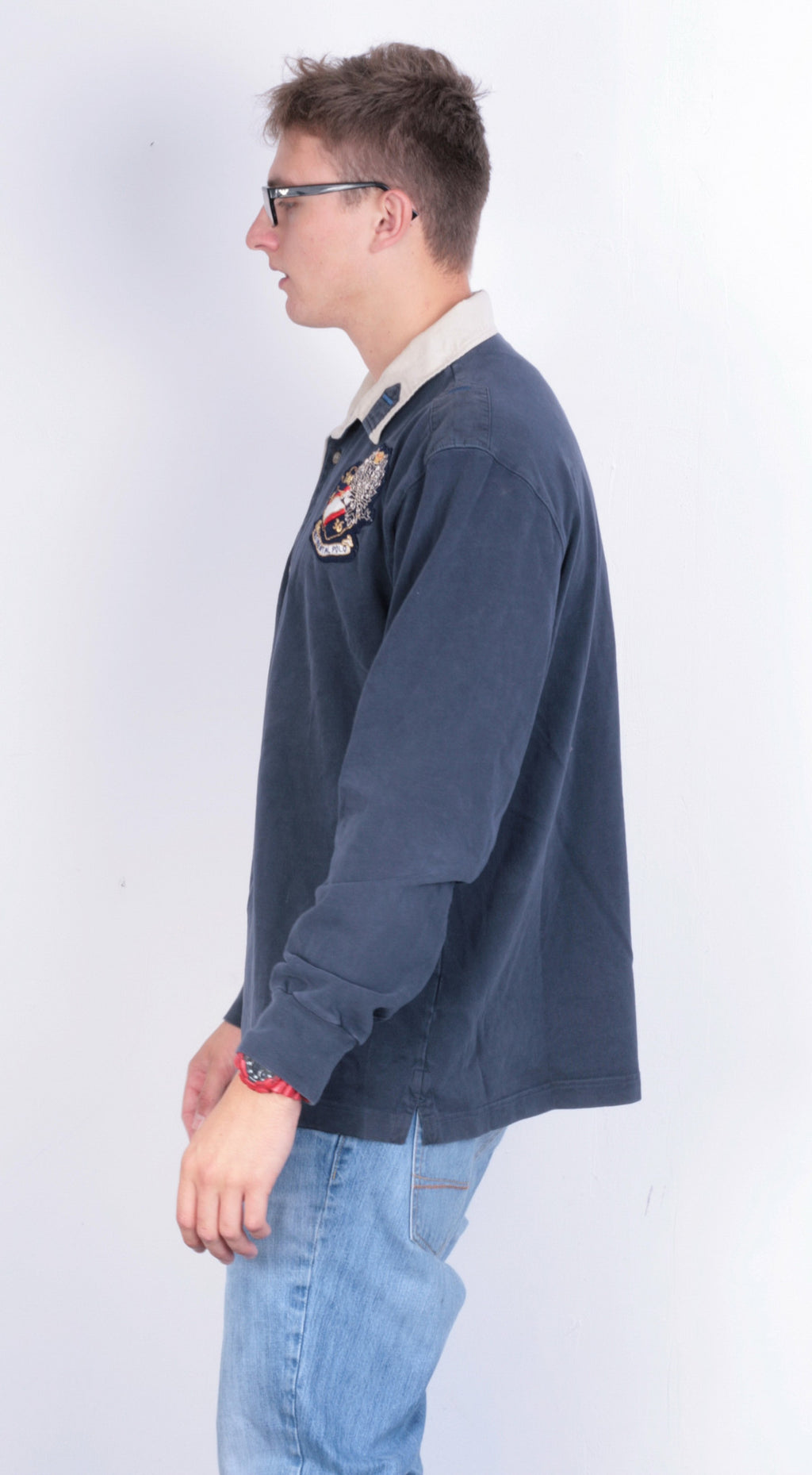 La Martina Mens XXL Polo Shirt Navy Blue Long Sleeve Cotton - RetrospectClothes