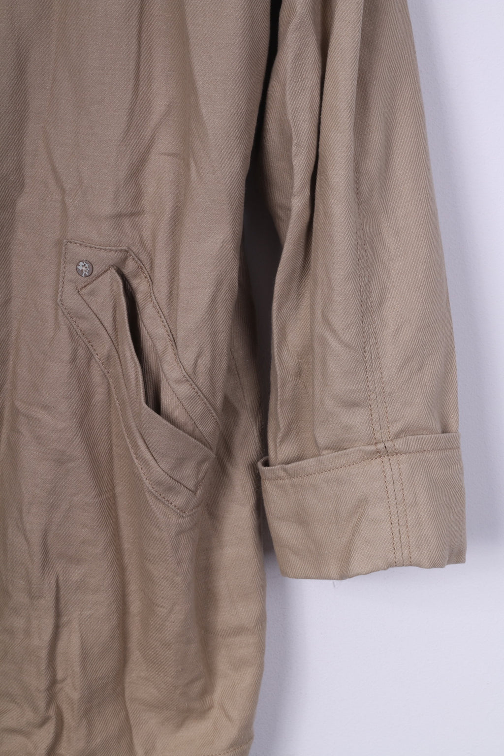 EDC by esprit Womens M Jacket Beige Lightweight Raglan Sleeve Big Buttons Cotton