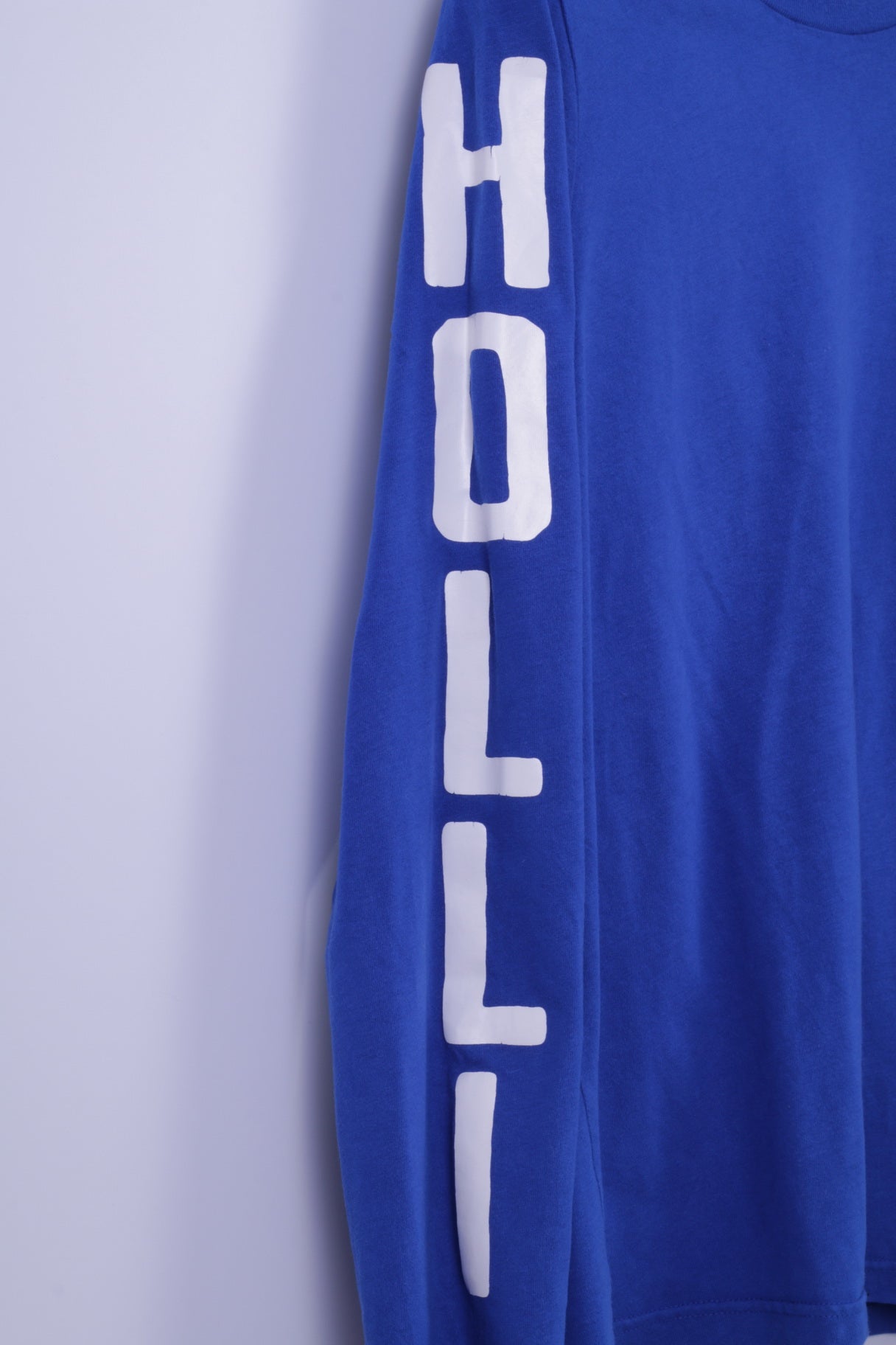 Hollister California Mens XL Long Sleeved Shirt Blue Cotton Stretch Henley Top