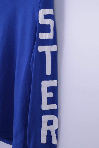 Hollister California Chemise à manches longues XL pour homme Bleu Coton Stretch Henley Top