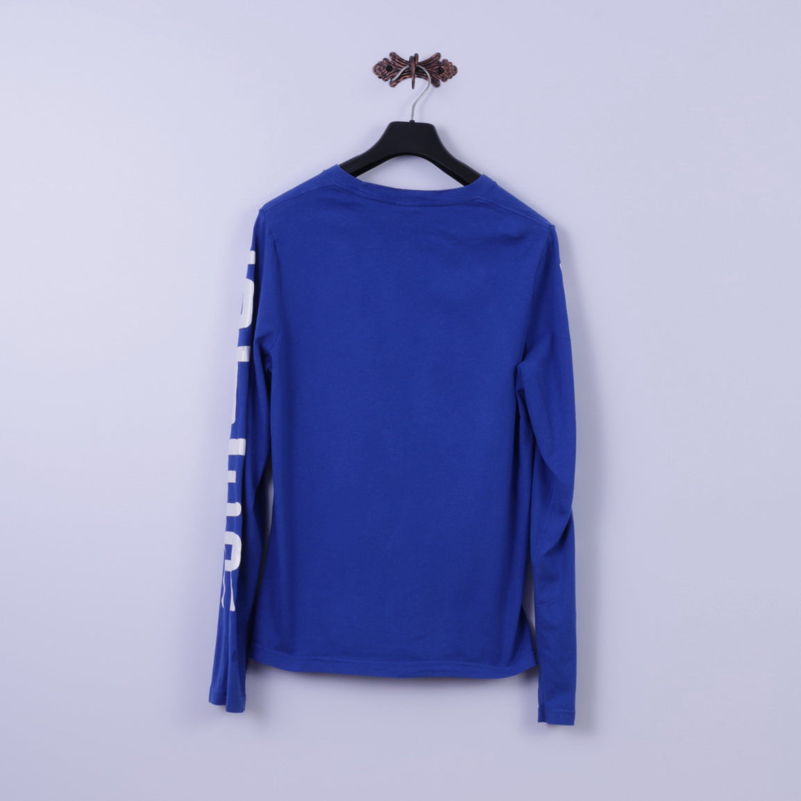Hollister California Camicia a maniche lunghe XL da uomo in cotone blu elasticizzato Henley Top