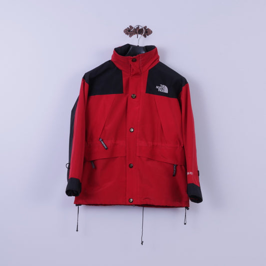 The North Face Veste XL (S) pour femme en nylon rouge avec fermeture éclair et capuche pour l'extérieur