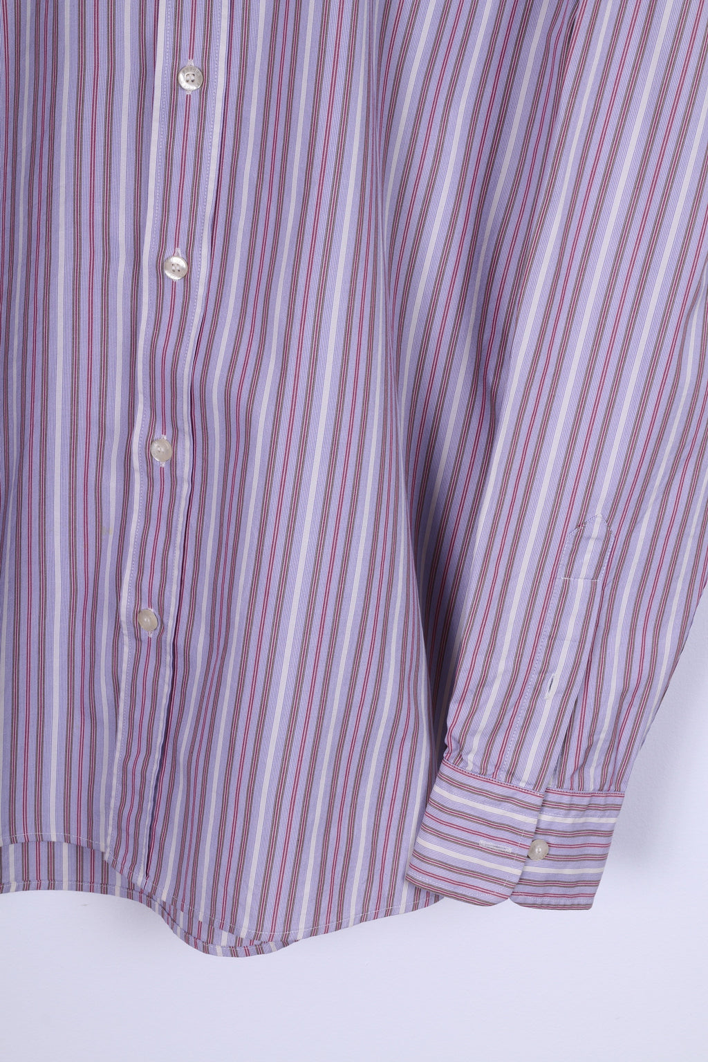 Jaeger Mens S Casual Shirt Striped Multi Detailed Button Cotton Long Sleeve