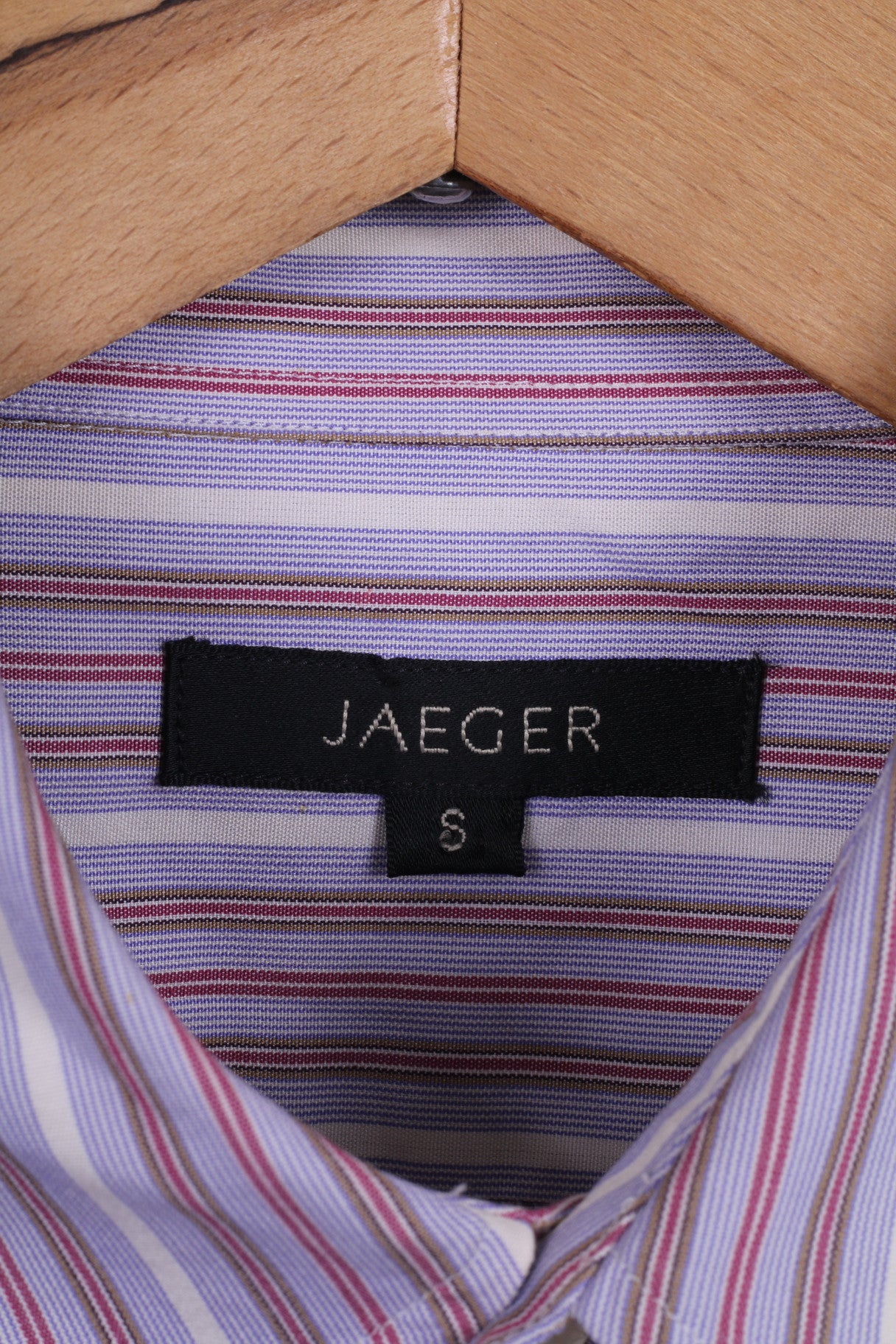 Jaeger Chemise décontractée pour homme à rayures multiples boutons détaillés en coton à manches longues