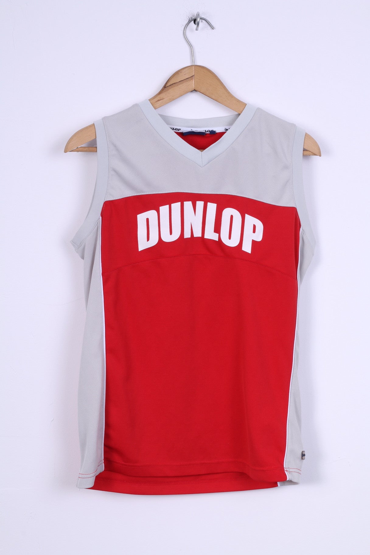 Dunlop Hommes S Sans Manches Gris Rouge Top Training Sport