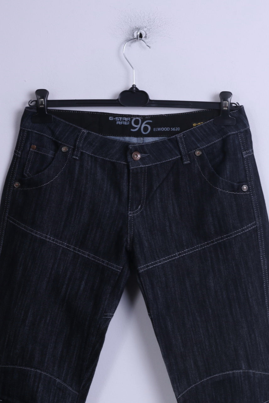 G-STAR RAW Femme W33 L34 Pantalon Jeans Bleu Foncé Elwood 5620 Pantalon
