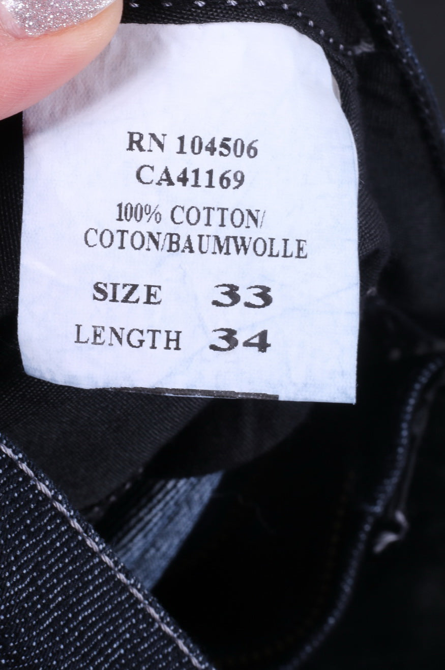 G-STAR RAW Femme W33 L34 Pantalon Jeans Bleu Foncé Elwood 5620 Pantalon