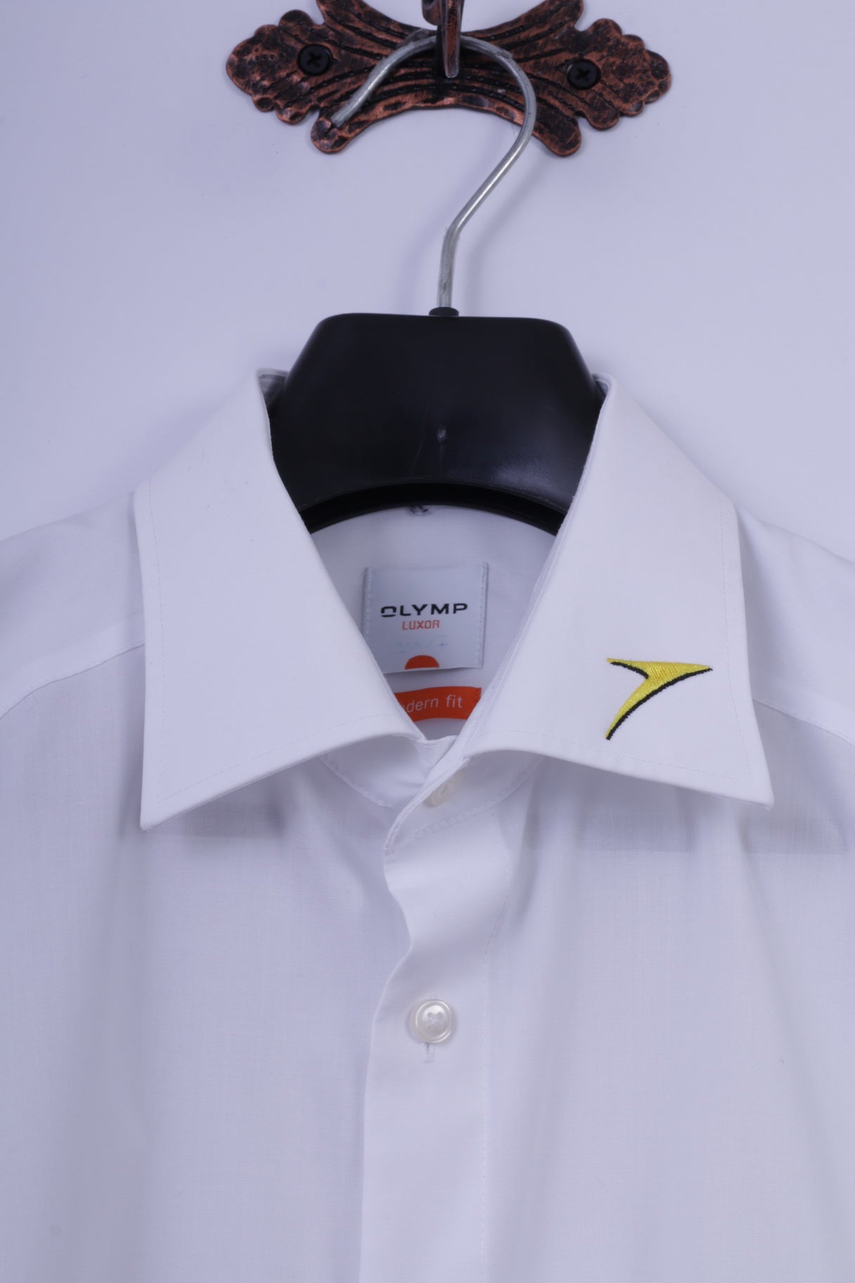 Olymp Luxor Chemise décontractée pour homme en coton blanc Coupe moderne à manches longues