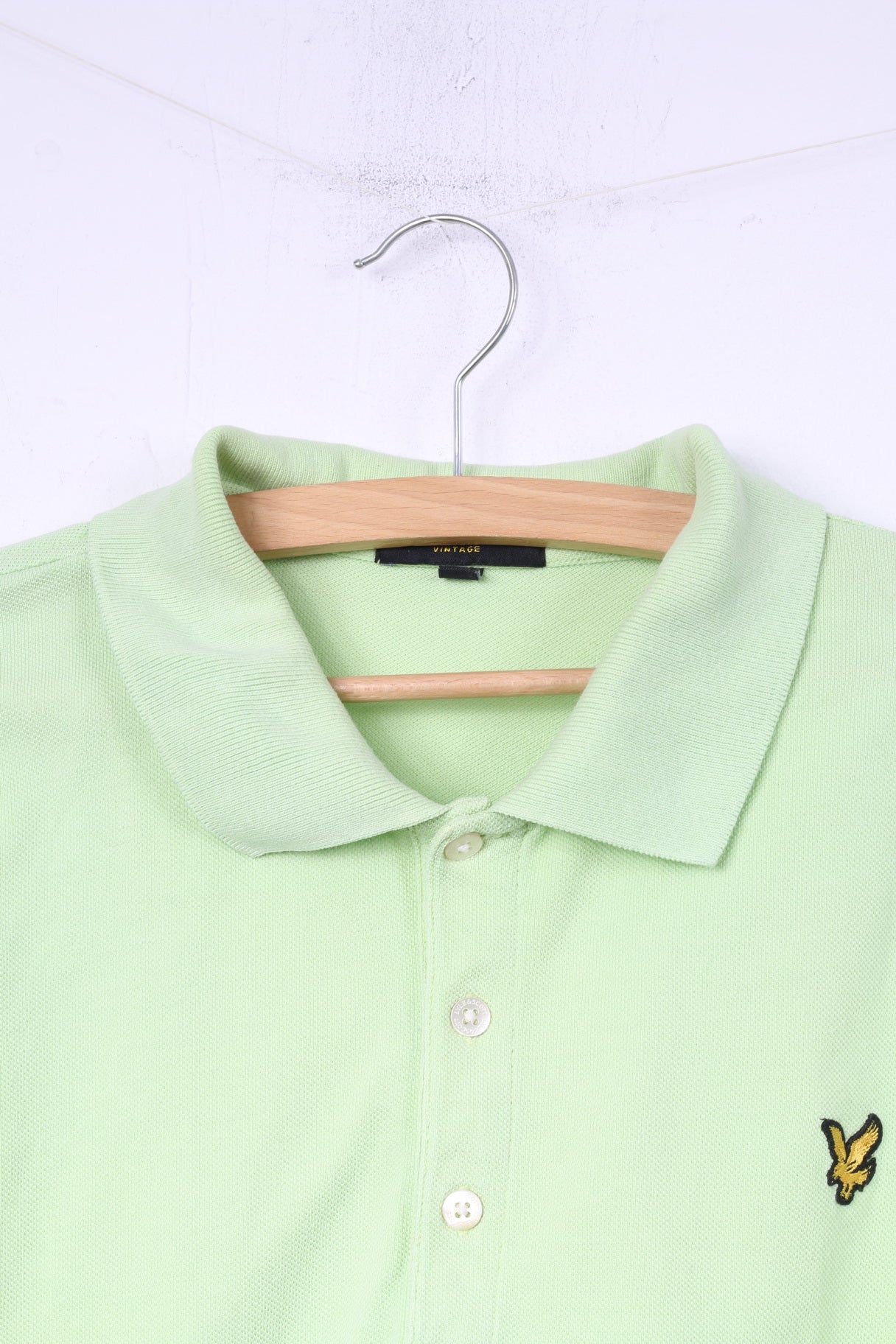 Lyle &amp; Scott Club Polo Homme XL (L) Vert Citron Boutons Détaillés Haut Coton