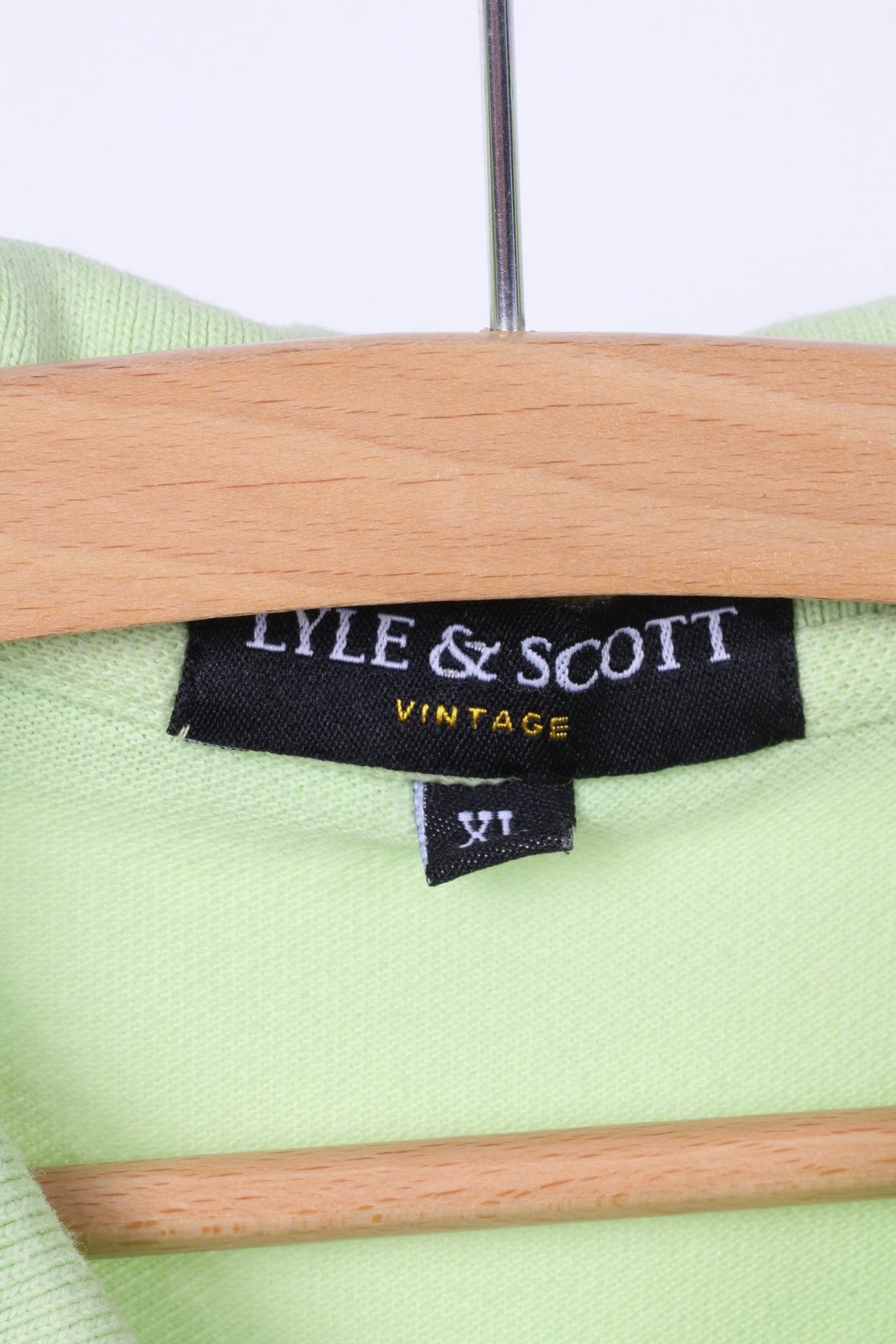 Lyle & Scott Club Mens XL (L) Polo Shirt Lime Green Buttons Detailed Top Cotton