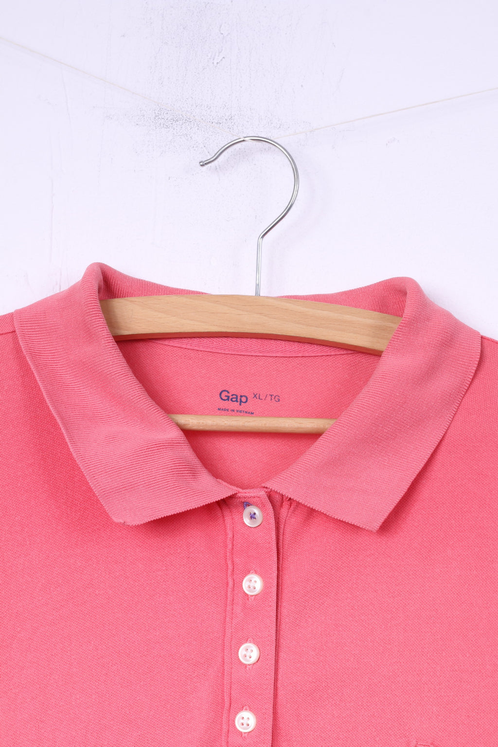 Gap Polo XL Femme Rose Coton Boutons Haut Déatilisé