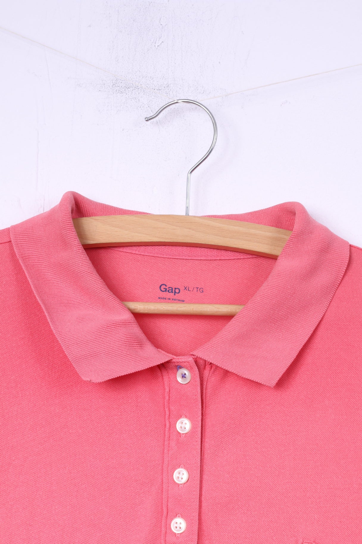 Gap Polo XL Femme Rose Coton Boutons Haut Déatilisé