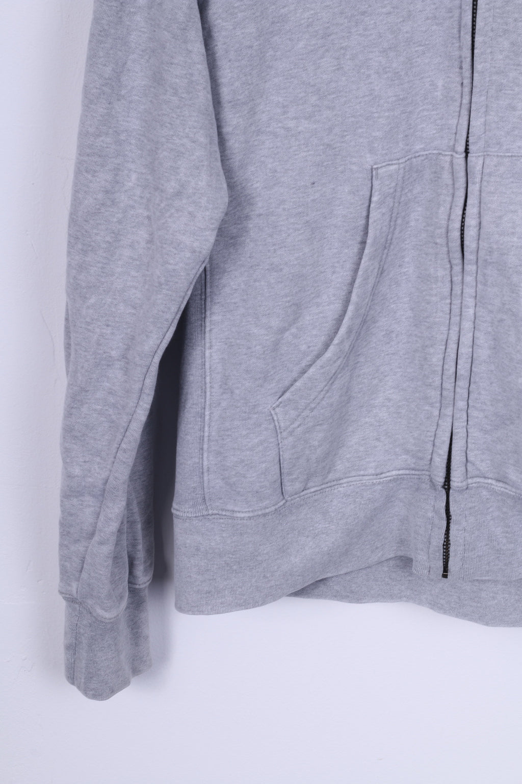 Champion Womens L Sweatshirt Cotton Grey Hooded Zip Up