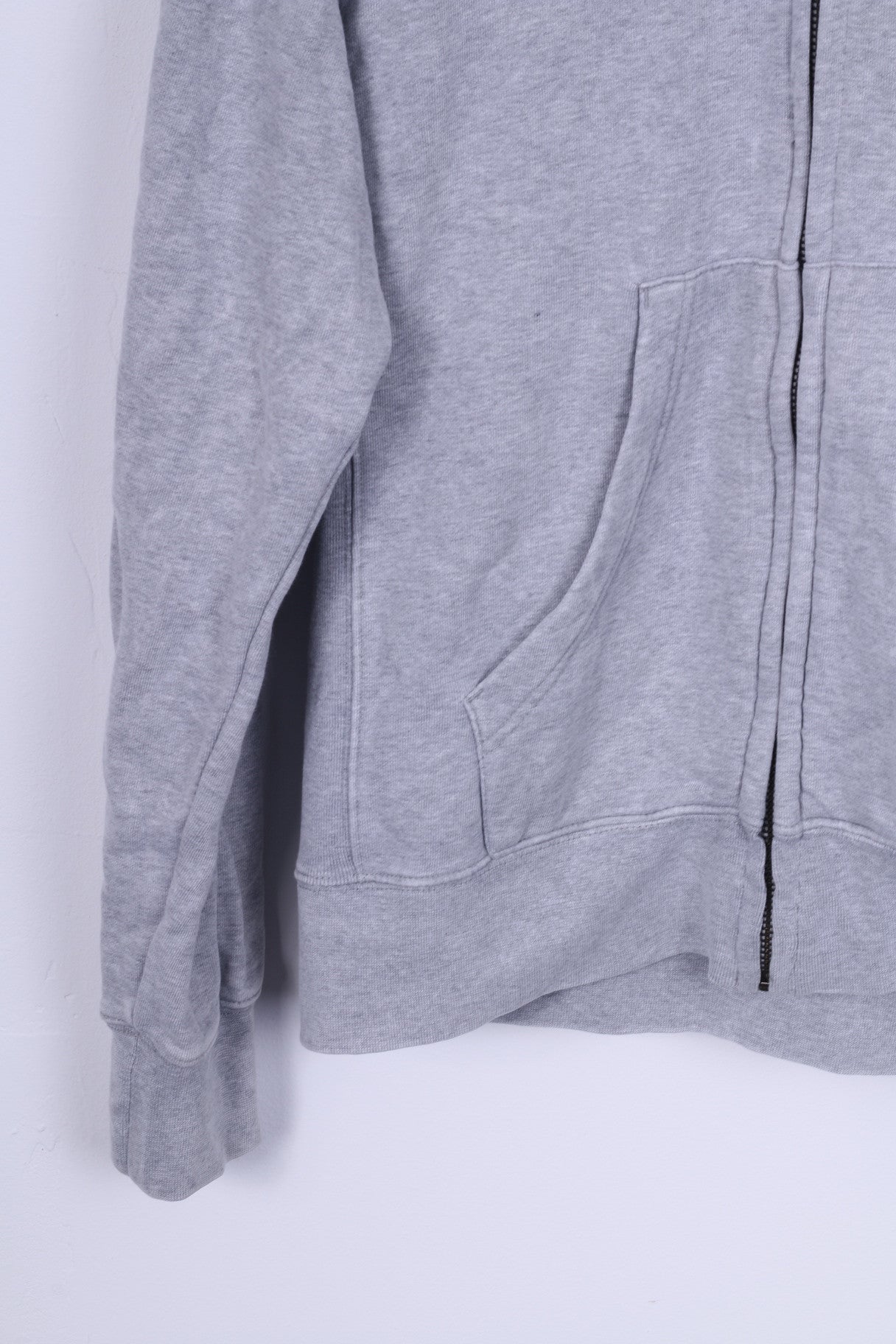Champion Womens L Sweatshirt Cotton Grey Hooded Zip Up