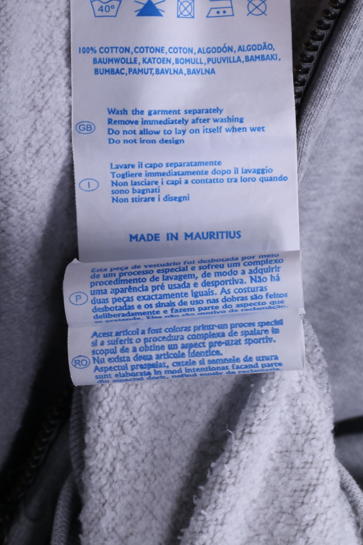 Champion Womens L Sweatshirt Cotton Grey Hooded Zip Up