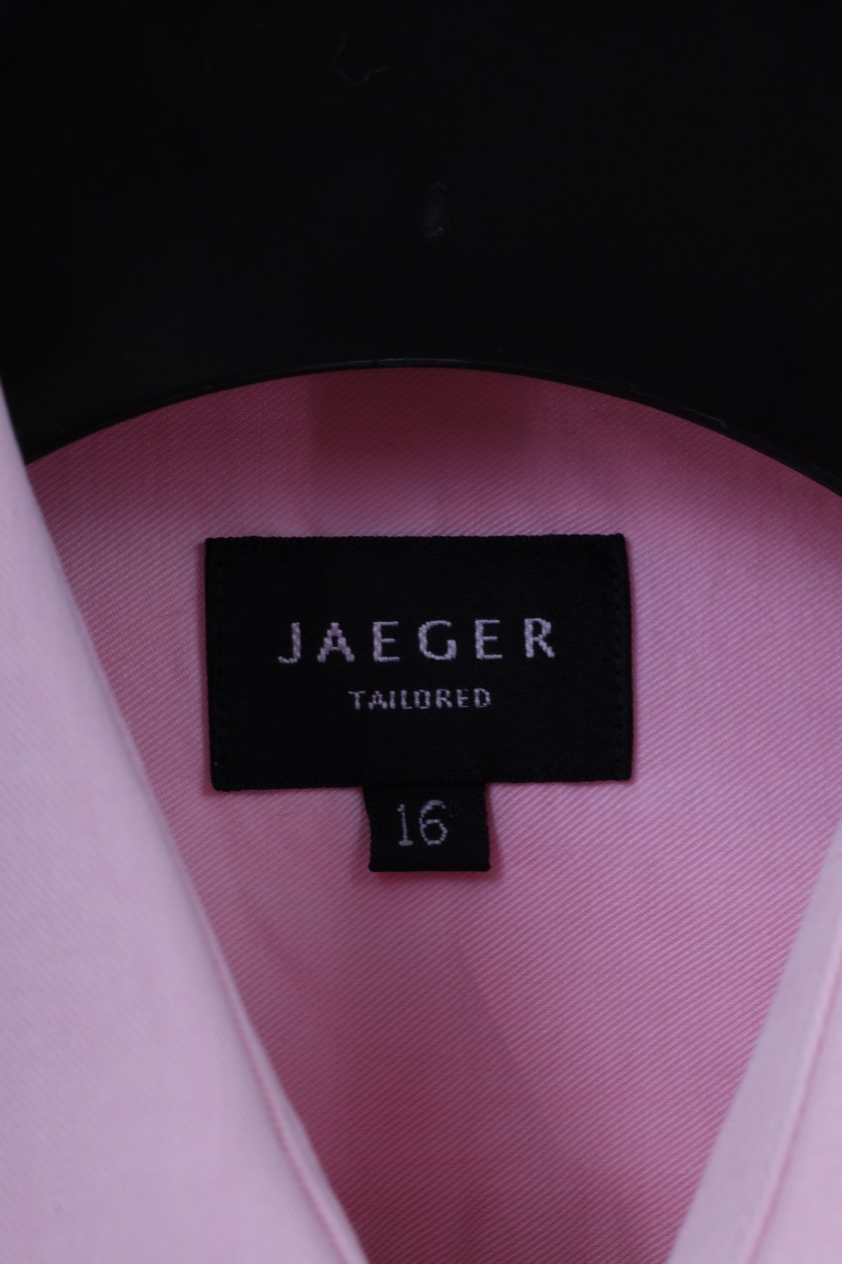 Jaeger Mens 16 L Casual Shirt Pink Cotton Cuff Long Sleeve Tailored Fit Top